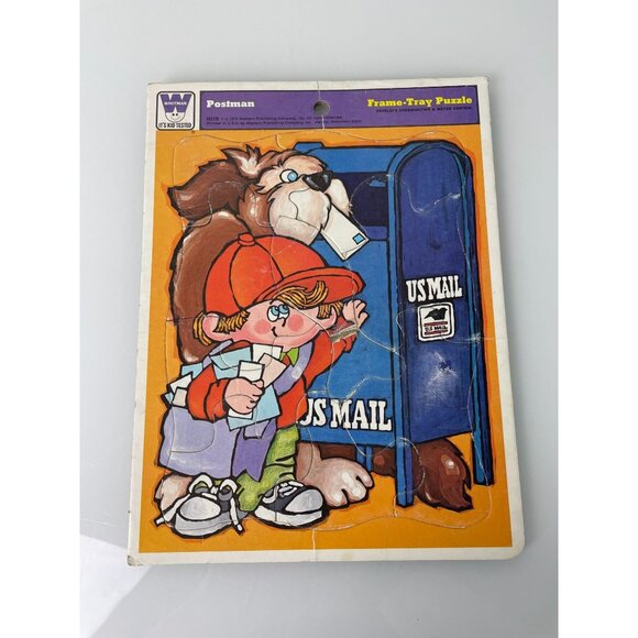 Vintage 1974 Whitman Postman Board Tray Puzzle, Toy - Picture 9 of 9